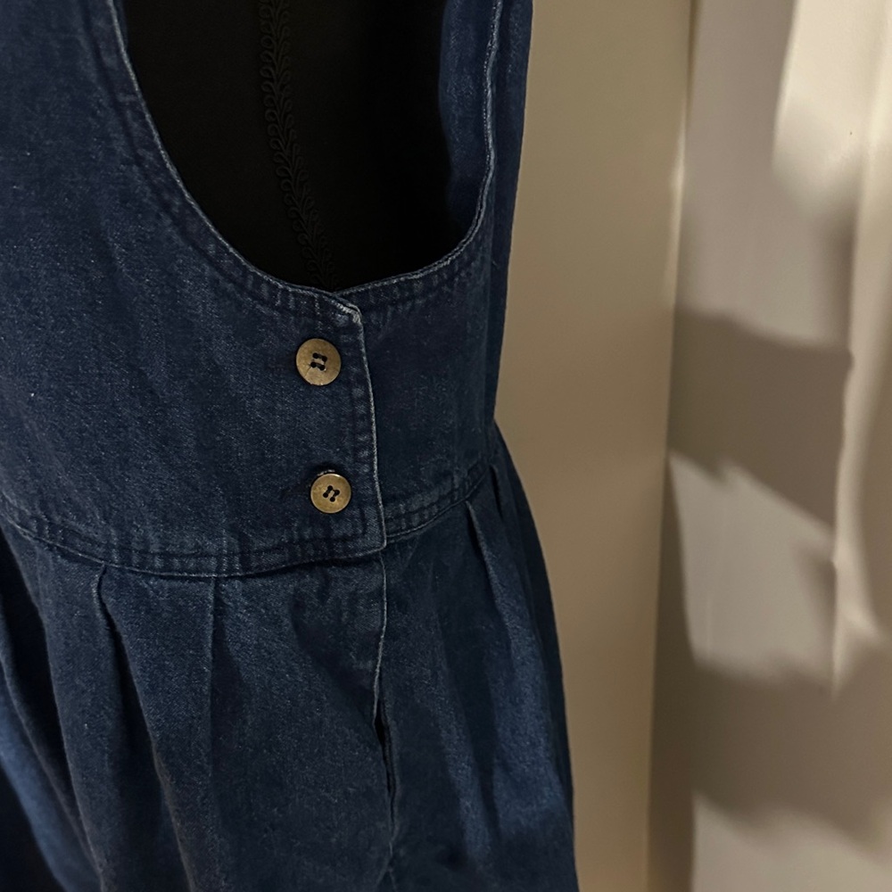 *WOOLRICH* Vintage Dark Blue Wash Denim Sleeveless Dress Size XL - Picture 7 of 8